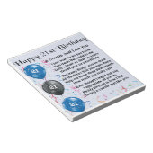 Neef Poem 21st Birthday Notitieblok (Schuin)