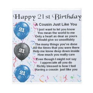 Neef Poem 21st Birthday Notitieblok