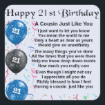 Neef Poem 21st Birthday Vierkante Sticker<br><div class="desc">Een groot cadeau voor een neef op hun 21ste verjaardag</div>