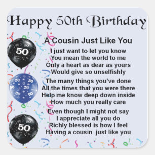 Neef Poem 50th Birthday Vierkante Sticker