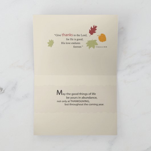 Neef Religieuze Drie Verlaten Thanksgiving Feestdagen Kaart (Binnen)