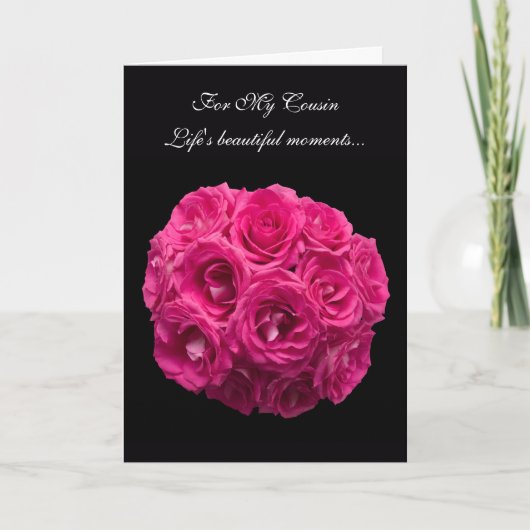 Neef Roze Rozen Bruidsmeisje Kaart (Voorkant)