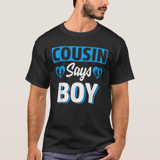 Neef Says Boy Cute Gender onthulling Team Blue Bab T-shirt (Voorkant)