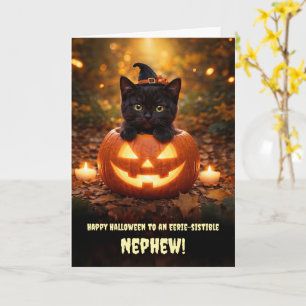 Neef Schattig Gelukkig Halloween Schattig Zwart Ka Kaart