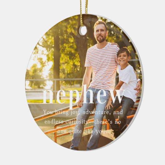 neef | Sentimentele foto KeepSake Kerstmis Keramisch Ornament (Links)