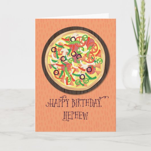Neef Tween Tiener Pizza Verjaardag Kaart (Voorkant)