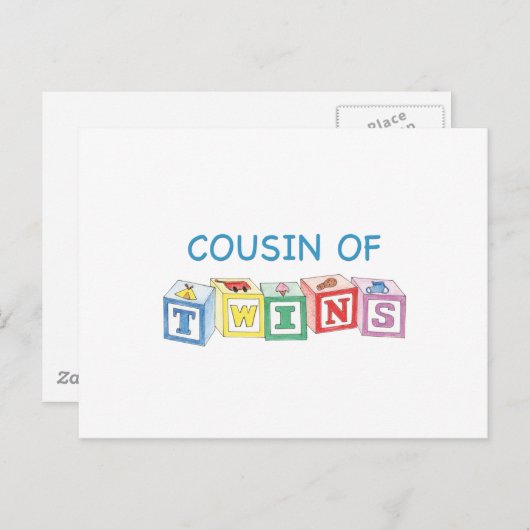 Neef Twins Blokken Briefkaart (Voorkant / Achterkant)