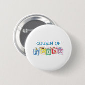 Neef Twins Blokken Ronde Button 5,7 Cm (Voorkant /achterkant)