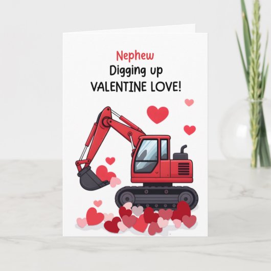 Neef Valentijnsdag Bouwtruck Hartjes Kaart (Voorkant)