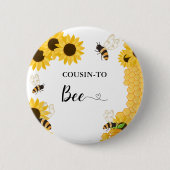 NEEF van Bee baby shower Ronde Button 5,7 Cm (Voorkant)