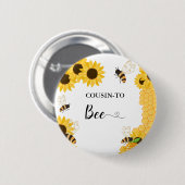 NEEF van Bee baby shower Ronde Button 5,7 Cm (Voorkant /achterkant)