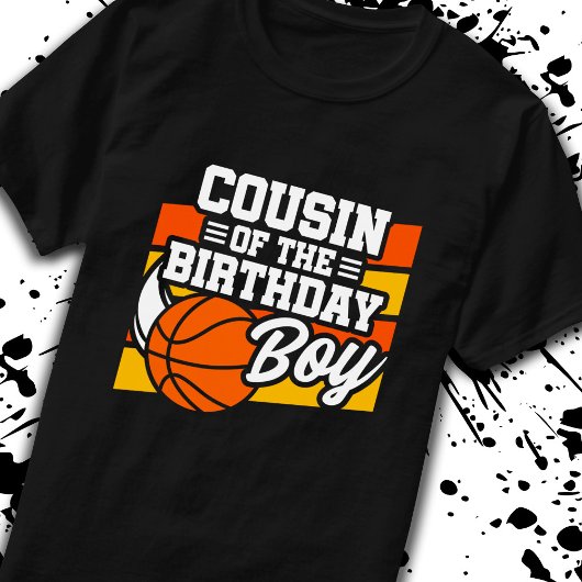 Neef van Birthday Boy Boys Basketball Birthday T-shirt