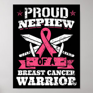 Neef van borstkanker krijger roze bewustzijn rib poster