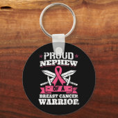 Neef van borstkanker krijger roze bewustzijn rib sleutelhanger (Voorkant)