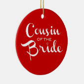 Neef van Bride White op rood Keramisch Ornament (Rechts)