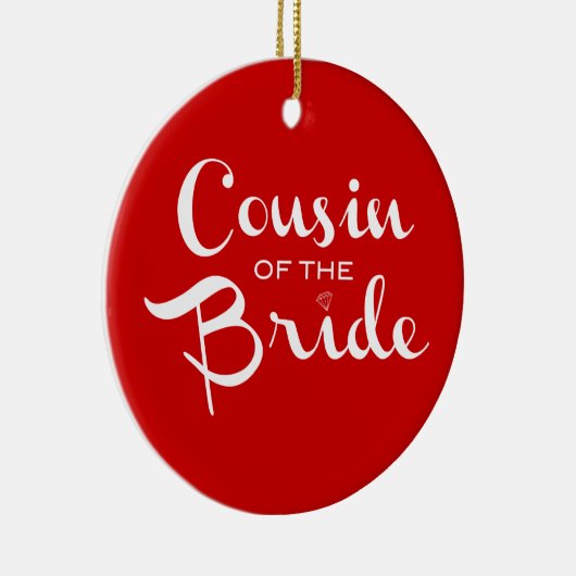 Neef van Bride White op rood Keramisch Ornament (Rechts)