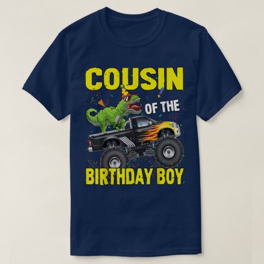 Neef van de Birthday Boy Dinosaurs T Rex Monster T-shirt (Design voorkant)