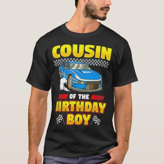 Neef van de Birthday Boy Race Car Racing Party F T-shirt (Voorkant)