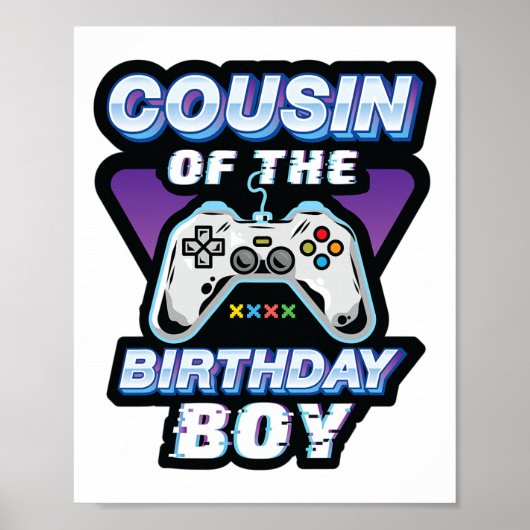 Neef van de Birthday Boy Video Game Bday Party G Poster (Voorkant)