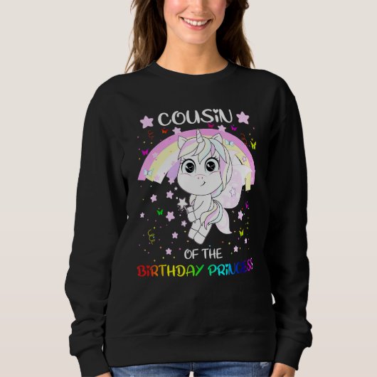 Neef van de Birthday Princess Unicorn Trui (Voorkant)