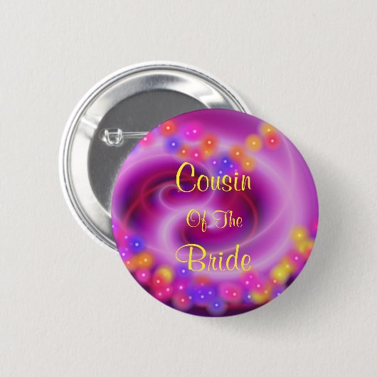 neef van de bride Swirly Heart Button (Voorkant /achterkant)