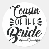 Neef van de bruid huwelijksfeest familie bruids sh ronde sticker (Voorkant)