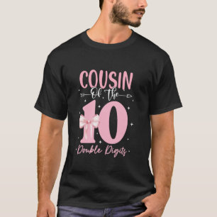Neef van de dubbele cijfers verjaardag meisje coqu t-shirt