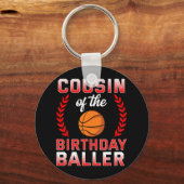 Neef van de jarige Bysketbyll Bday Celebra Sleutelhanger (Voorkant)