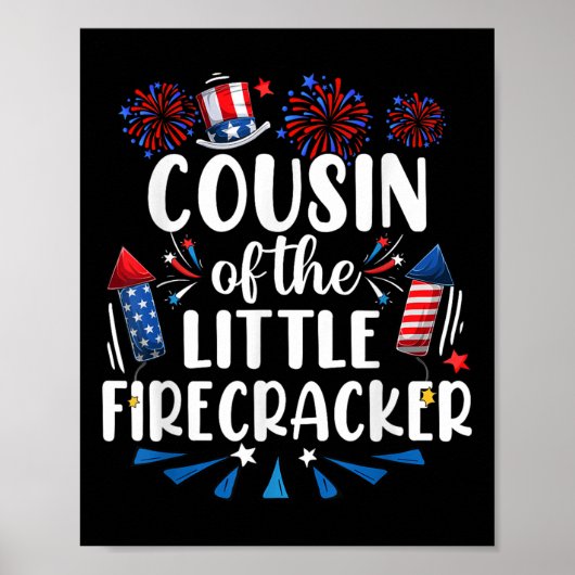 Neef van de kleine Firecracker 4 juli Geboorte Poster (Voorkant)