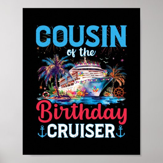 Neef Van De Verjaardag Cruiser Grappige Cruise Ver Poster (Voorkant)