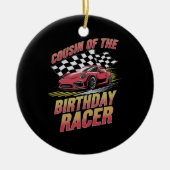 Neef van de verjaardag racer racen familie partij keramisch ornament (Voorkant)
