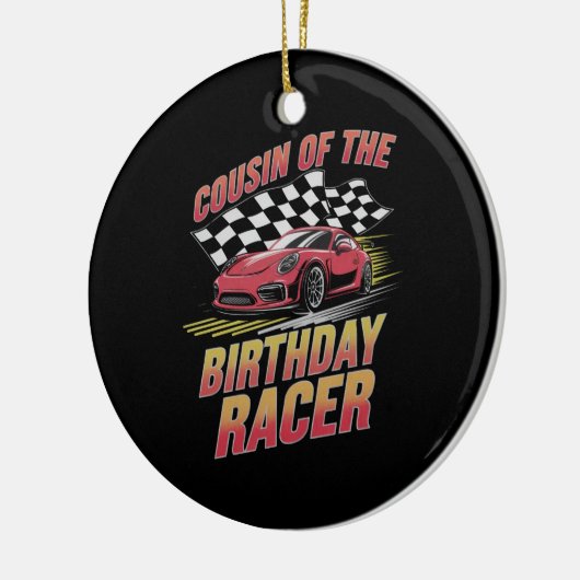 Neef van de verjaardag racer racen familie partij keramisch ornament (Links)