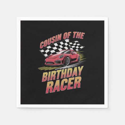 Neef van de verjaardag racer racen familie partij servet (Voorkant)