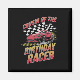 Neef Van De Verjaardag Racer Racende Familie Feest Magneet