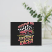 Neef Van De Verjaardag Racer Rennende Familie Fees Briefkaart (Staand voorkant)