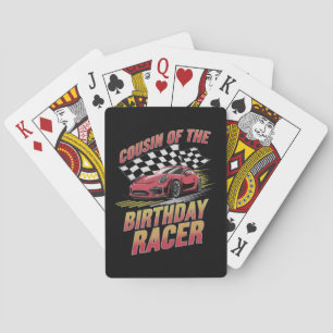 Neef Van De Verjaardag Racer Rennende Familie Fees Pokerkaarten