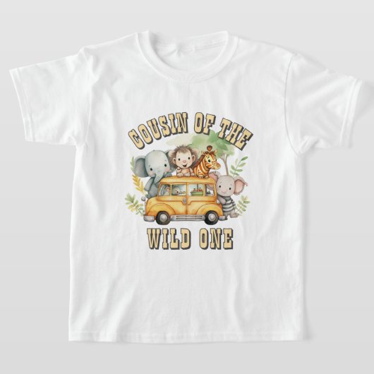 Neef van de Wild One jongens safari dieren T-shirt (Laagn)
