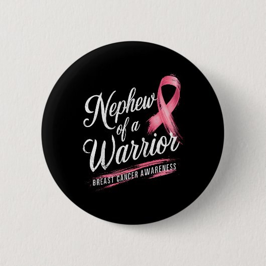 Neef van een krijger borstkanker bewustzijn ronde button 5,7 cm (Voorkant)