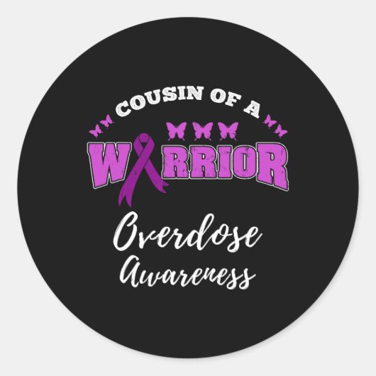 Neef van een Warrior Overdosis Bewustzijn Ronde Sticker (Voorkant)