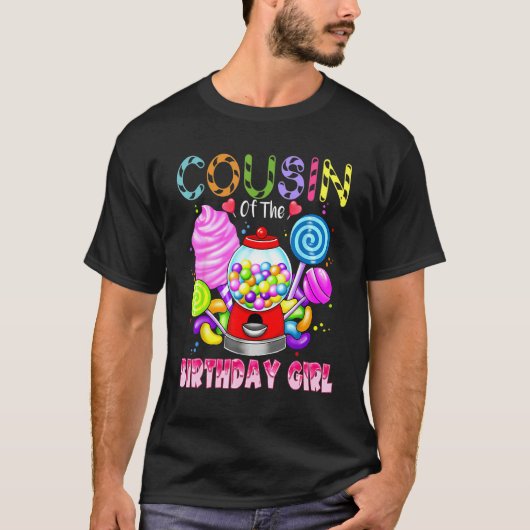 Neef van het Birthday Girl Candyland Snoep Birthd T-shirt (Voorkant)