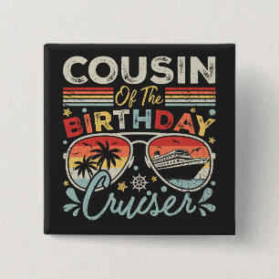 Neef van het verjaardagscruiser vakantieplein vierkante button 5,1 cm