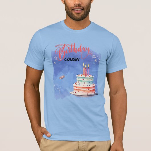 Neef Verjaardag Cos Cus Cake Gepersonaliseerd T-shirt (Voorkant)