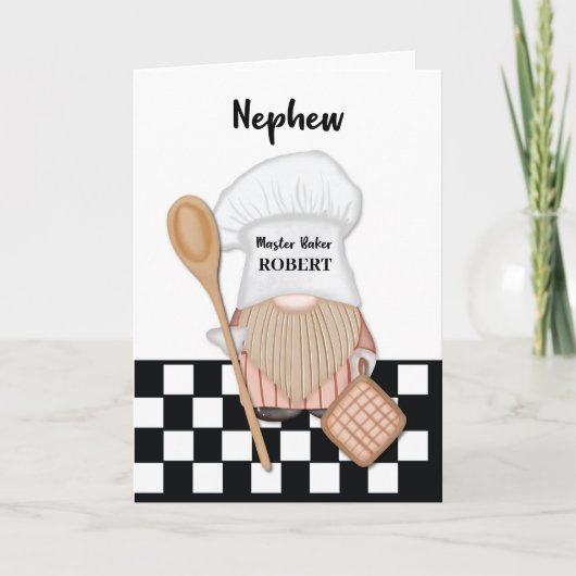 neef verjaardag grillige kabouter bakker bakken kaart (Voorkant)