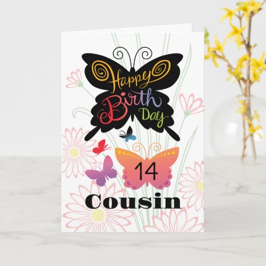 Neef Verjaardag Kaart (Gele Bloem)