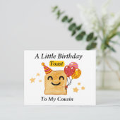 Neef Verjaardag Kaart, Een kleine Verjaardag Toast Briefkaart (Staand voorkant)
