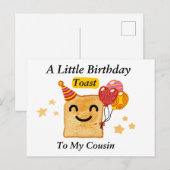 Neef Verjaardag Kaart, Een kleine Verjaardag Toast Briefkaart (Voorkant / Achterkant)