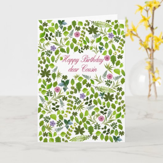 Neef Verjaardag Verspreid Bladeren Kaart (Gele Bloem)