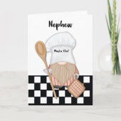 Neef Verjaardag Whimsical Gnome Chef Cooking Kaart (Voorkant)