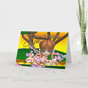 Neef Verjaardagskaart met schatje taart door Moonl Kaart