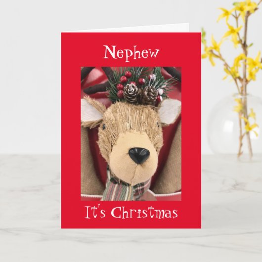 **NEEF** VROLIJK KERSTFEEST VAN RENDIEREN KAART (Gele Bloem)